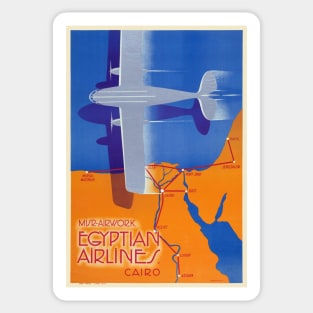 MISR Airworks Egyptian Airlines Cairo Vintage Poster 1930s Sticker